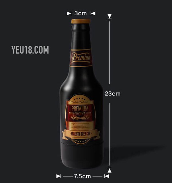 Kích thước Âm đạo giả cao cấp ngụy trang chai bia Premium